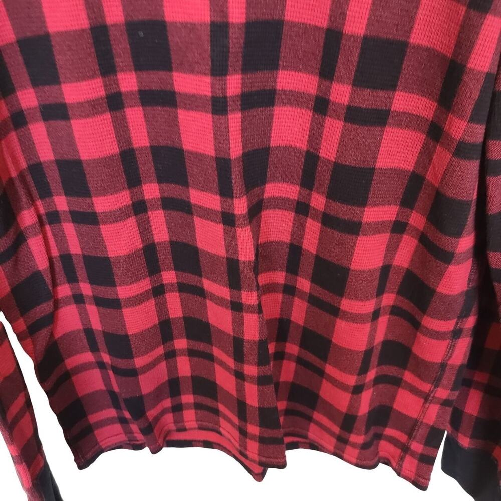 Polo Ralph Lauren Mens Red Buffalo Plaid Waffle Knit Thermal Shirt Size L Preppy - Picture 3 of 7